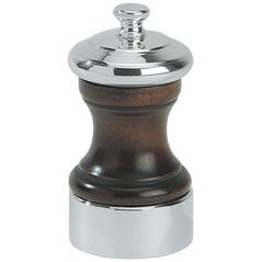 Młynek do przypraw Peugeot Młynek do pieprzu 10 cm Peugeot Bistro posrebrzany mosiądz z drewnem