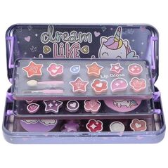 Unicorn Makeup Case Triple Layer Beauty Tin zestaw kosmetyków do makijażu dla dzieci