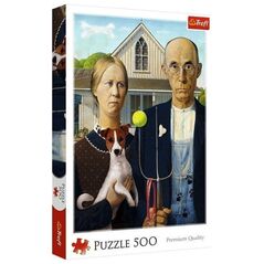 Puzzle 500 elementów American Gothic Psia Edycja Trefl