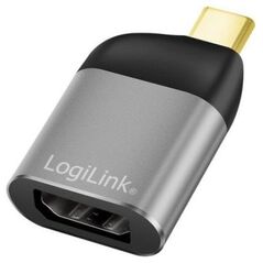 LOGILINK CUA0204 Adapter USB typu C USB-C/M na DP/F 8K aluminium czarny/szary