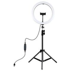 LED žiedinė lempa 30cm, su trikoju stovu iki 1.1m ir telefono laikikliu, USB