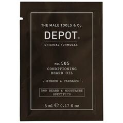 Depot, 500 Beard & Mustache Specifics No. 505, Beard Oil, Ginger & Cardamom, For Shine & Softness, 5 ml For Men