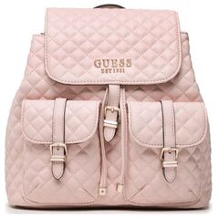 Guess, Adam Flap, Polyurethane, Textile Backpack, Pale Rose, For Women For Women