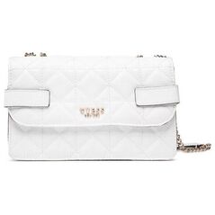Guess, Malia, Synthetic Leather, Textile Bag, White, GG848821, For Women, 25 x 15 x 9 cm For Women