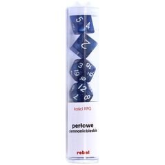 Rebel Komplet kości RPG Perłowe - Ciemnoniebieskie
