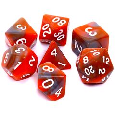 Rebel Komplet kości REBEL RPG - Dwukolorowe - Pomarańczowo-szare (106472)
