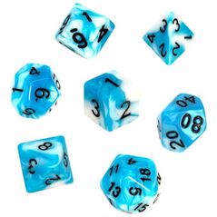 Rebel Komplet kości REBEL RPG - Dwukolorowe - Błękitno-białe