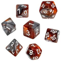Rebel Komplet kości REBEL RPG - Dwukolorowe - Brązowo-szare