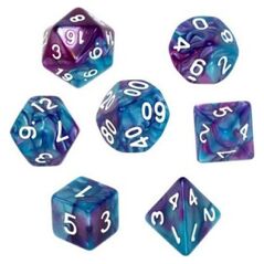 Rebel Komplet kości REBEL RPG - Dwukolorowe - Niebiesko-fioletowe