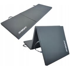 MATERAC GIMNASTYCZNY SKŁADANY 180x60x5CM SZARY ENERO FIT