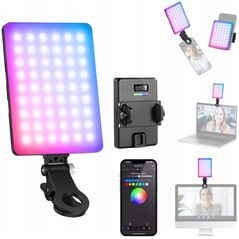 Lampa LED RGB 5W Selfie Vlog + KLIPS do Telefonu 1/4'' ISO Bluetooth NEEWER / VL67C