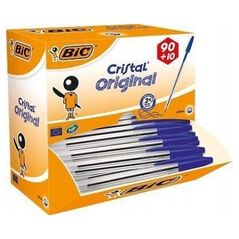 BIC Cristal Medium, Clip, Stick ballpoint pen, Blue, 100 pc(s), Medium