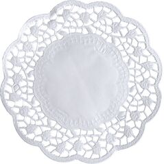 Multi Kagepapir Ø14 cm Rund Udstanset Hvid,500 stk/pk
