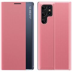 New Sleep Case etui do Samsung Galaxy S25 Ultra pokrowiec z klapką i podstawką - różowe