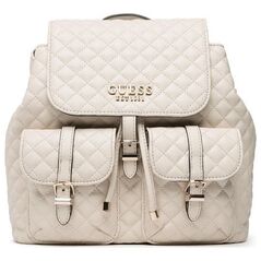 Guess, Adam Flap, Polyurethane, Textile Backpack, Stone, For Women For Women
