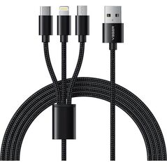 Kabel USB Veger VEGER kabel 3w1 USB A do Lightning / Typ C / Micro USB 2A 12W V303 1,2 m czarny
