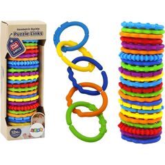 LeanToys Bransoletki Sensoryczne Dla Niemowlaka Kolorowe 24 Sztuki