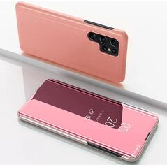 Clear View Case etui do Samsung Galaxy S25 Ultra pokrowiec z klapką - różowe