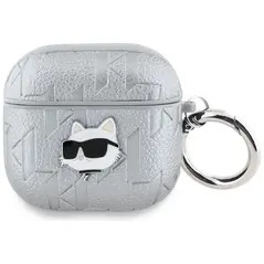 Karl Lagerfeld Monogram Choupette Head Apple AirPods 4 silver