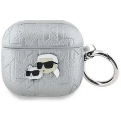 Karl Lagerfeld Monogram Karl & Choupette Head Apple AirPods 4 silver