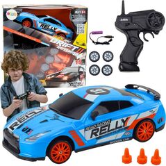 Autko Sportowe Zdalnie Sterowane R/C 1:24 Niebieski Wymienne Koła