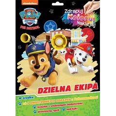 Psi Patrol. Zdrapuj, koloruj, naklejaj. Dzielna..