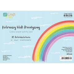 Blok kolorowy A4 20ark 180g 10 kolorów