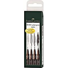 Faber-Castell Cienkopisy artystyczne PITT sepia 4 sztuki