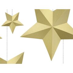 Party Deco Dekoracja świąteczna - gwiazda papierowa złota, 6 szt. uniwersalny