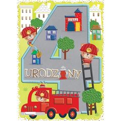 Karnet B6 Urodziny 4 - Straż Pożarna