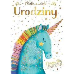 Karnet B6 Urodziny - Jednorożec z gwiazdą
