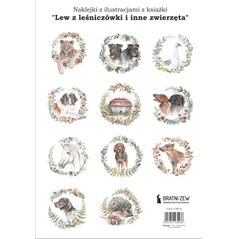 Naklejki ilustracje z książki "Lew z leśniczówki..