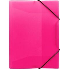 Teczka z gumką A4 PP neon różowa