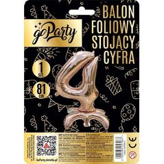 Balon foliowy stojący 4 rose gold 81cm