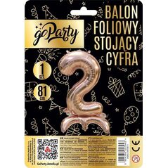 Balon foliowy stojący 2 rose gold 81cm