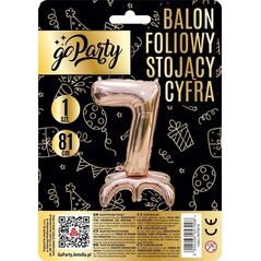 Balon foliowy stojący 7 rose gold 81cm
