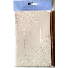 Karty tłoczone + koperty ornament creme 03 5szt