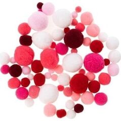 Pompony białe i w odcienach różowego 20g