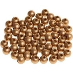 Koraliki drewniane do nawlekania złote 10mm 60szt