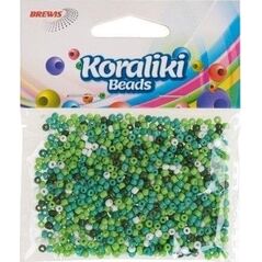 Koraliki akrylowe do nawlekania białe zielone 35mm