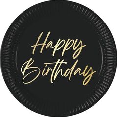 Talerzyki papierowe Happy Birthday 23cm 8szt