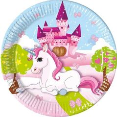 Talerzyki papierowe Unicorn 23cm 8szt