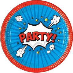Talerzyki papierowe Boom Party 23cm 8szt