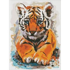 Diamentowa mozaika - Mały tygrysek 30x40cm