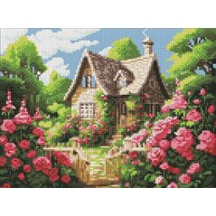 Diamentowa mozaika - Przytulny domek 30x40cm