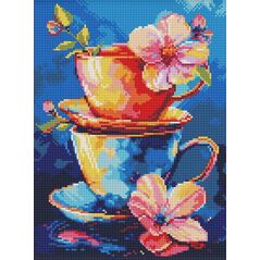 Diamentowa mozaika - Sekret picia herbaty 30x40cm