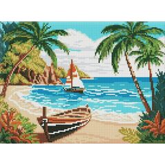 Diamentowa mozaika bez ramy -Wybrzeże oceanu 30x40