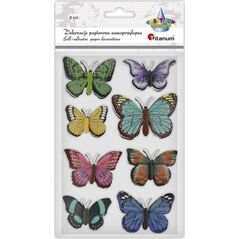 Dekoracje samoprzylepne papierowe 3D motyle 8szt