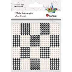 Mata dekoracyjna 10x10cm perełki, kryształki