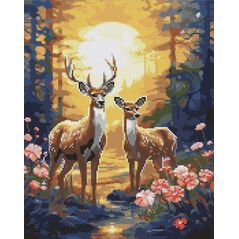Diamentowa mozaika - Wdzięczny jeleń 40x50cm